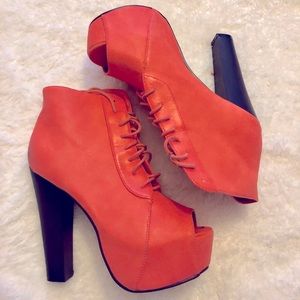 Ankle peep toe heels